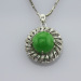 925 Silver Jewelry Green Jade Cubic zircon Pendant