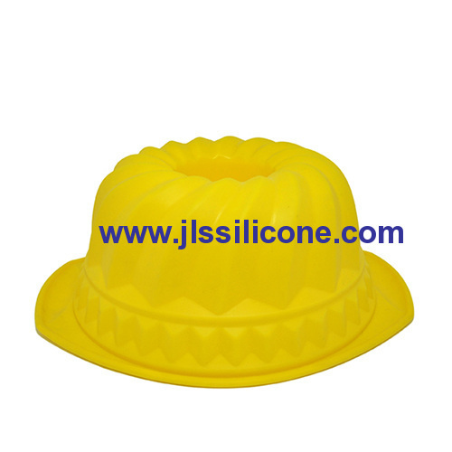 bright yellow silicone baking pans with holder