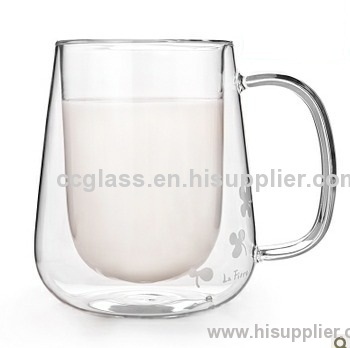 C&C Glass 380ml Double wall Glass mug