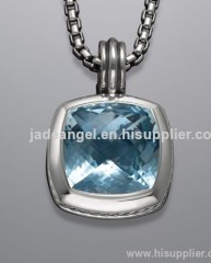 Designer inspired Jewelry 17mm BlueTopaz Albion Pendant