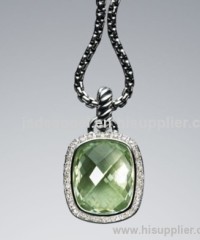 925 silver yurman collection jewelry 10x12mm prasiolite noblesse pendant