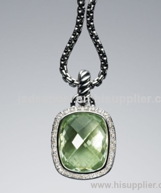 925 silver yurman collection jewelry 10x12mm prasiolite noblesse pendant