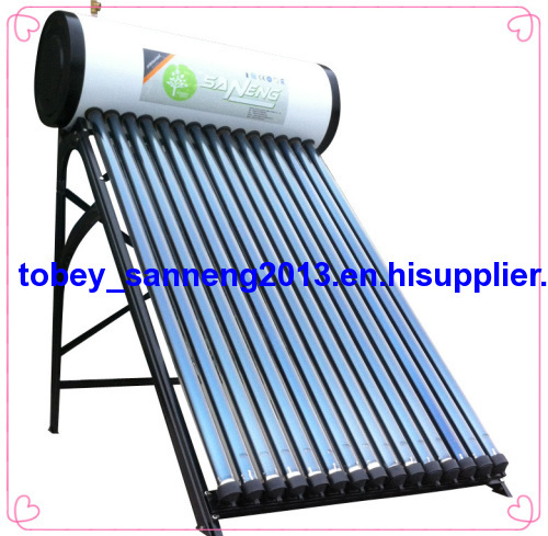 2013 hot sales black outer look color steel compact pressurized solar water heater system