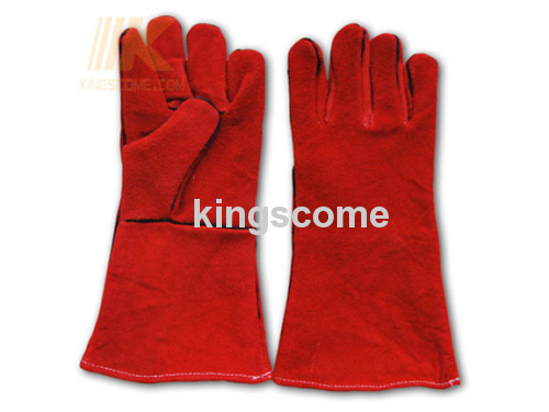 Red Cow Split Welding Gloves