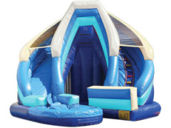 High Blue Round Inflatable Slide with Two Slides