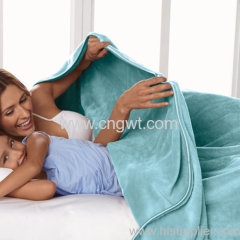 Comfortable bed blanket blue colour blanket