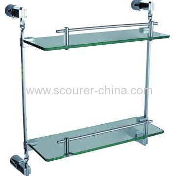 Chrome Shelf with Double Glass Plate