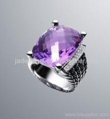 inspired designer jewelry 925 silver yurman ring 20x15mm black wheaton ring