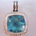 14mm blue topaz albion pendant sterling silver pendant pendant gemstone jewelry