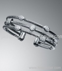925 Silver Bracelets Three Row Confetti Ice Bracelet