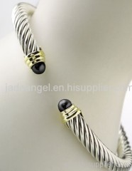 925 Silver Bangle 5mm Black Color Classics Bracelet