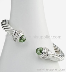 designer inspired jewelry yurman 7mm prasiolite silver ice bracelet