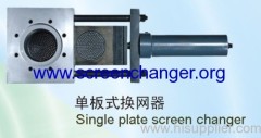 Hydraulic screen changer/melt filter for plastic extruder