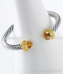 sterling silver bracelet 7mm citrine cable candy bracelet fashion jewelry