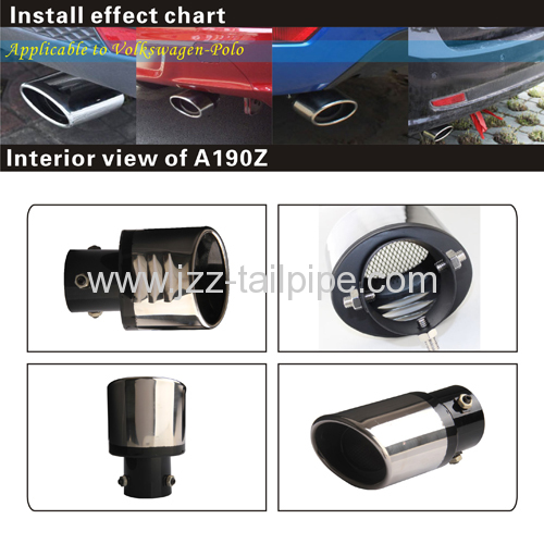 Straight automobile tail pipe cover for Volkswagen Polo