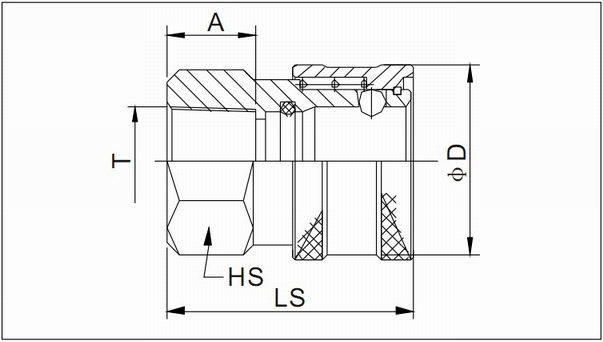 Non-valve Hydraulic Quick Coupling With Female Thread