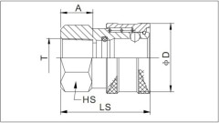 Non-valve Hydraulic Quick Coupling With Female Thread