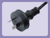 Power cord with Australian standard 3 pin flat straight-in plug