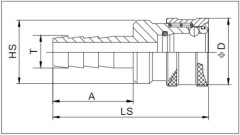 Non-valve Hydraulic Quick Coupling With Hose Brab