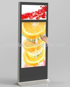 55"+32" dual monitor display,double screen kiosk,free standing advertising video display kiosk for mall,airport,cinema