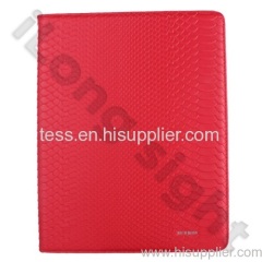 Rich Boss Thin Snake Skin With Support Function PU Leather Case For iPad 3