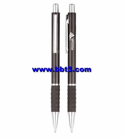 Promotional ballpen with metal clip and grip