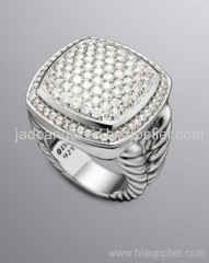 designer inspired jewelry sterling silver 17mm pave diamond albion ring