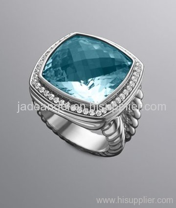 famous brand jewelry sterling silver 17mm blue topaz albion ting