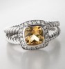 sterling silver 7mm citrine petite albion ring 925 silver jewelry