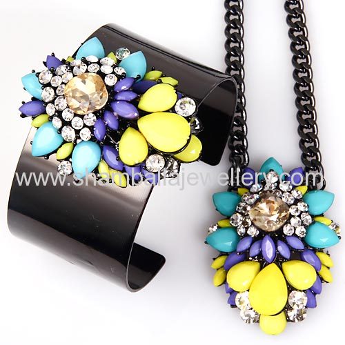 Yiwu products wholesale shourouk Necklace bracelets jewelrySet