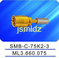 Wholesale price,free shipping,SMB female connector ,75ohm impedence,crimp style,3 layers of braid shield