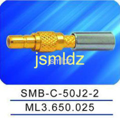 SMB male connector ,crimp style,50ohm impedence,2 layers of braid shield