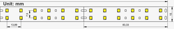 Double Line 144 LED/m 2835 SMD Flexible LED Strip Light Ribbon