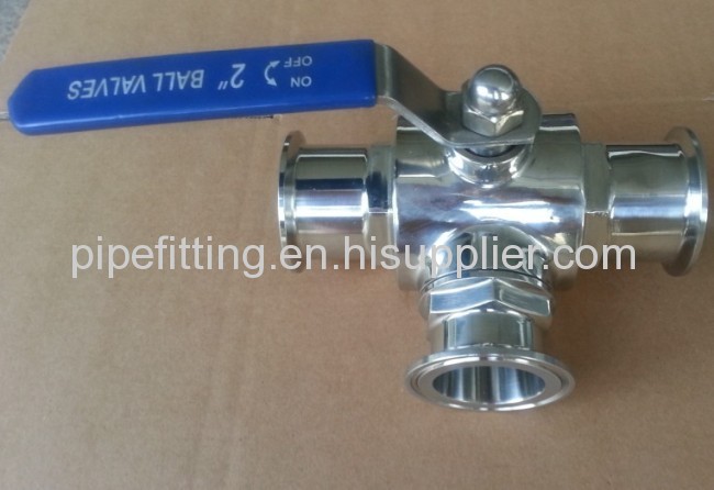 SS Sanitary 3 way Ball Valve T Type