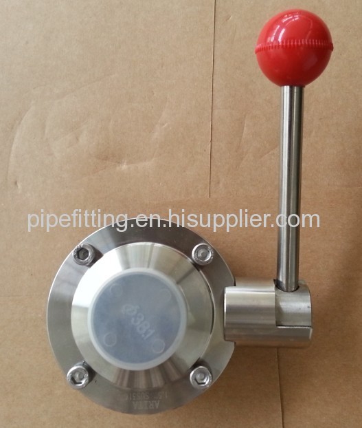 Stainless Steel Sanitary Butterfly Valve welded end