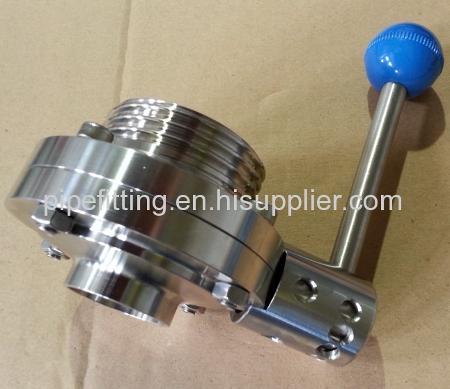 Sanitary Butterfly Valve male and welded end