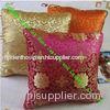 Square Quilted Silk Throw Pillows , Soft Chinese Style Decorative Sofa Cushions