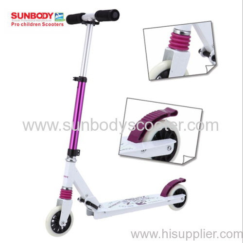 Pro Children good quality aluminum body front suspensions EN14619 kick foot scooter with 125mm PU wheels