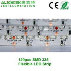 IP65 Gel coating 9.6W/Meter 120 LED SMD335 Side emitting Flexible LED light strip (epoxy resin waterproof)