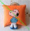 Cute Snoopy Quilted Throw Pillows For Sofa, 100% Wool Square Quilted Cushion