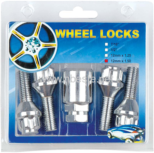  wheel bolt locks,4spline lug bolts,1 key apdater