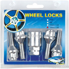 wheel bolt locks,4 spline lug bolts ,1 key apdater