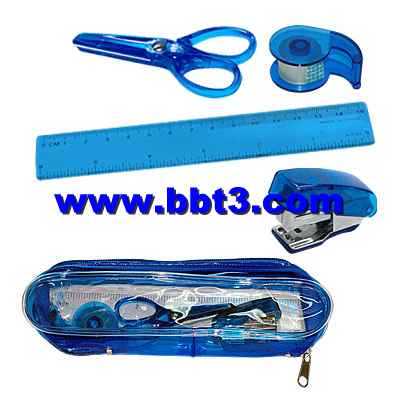 Mini stationery set in plastic pencil bag