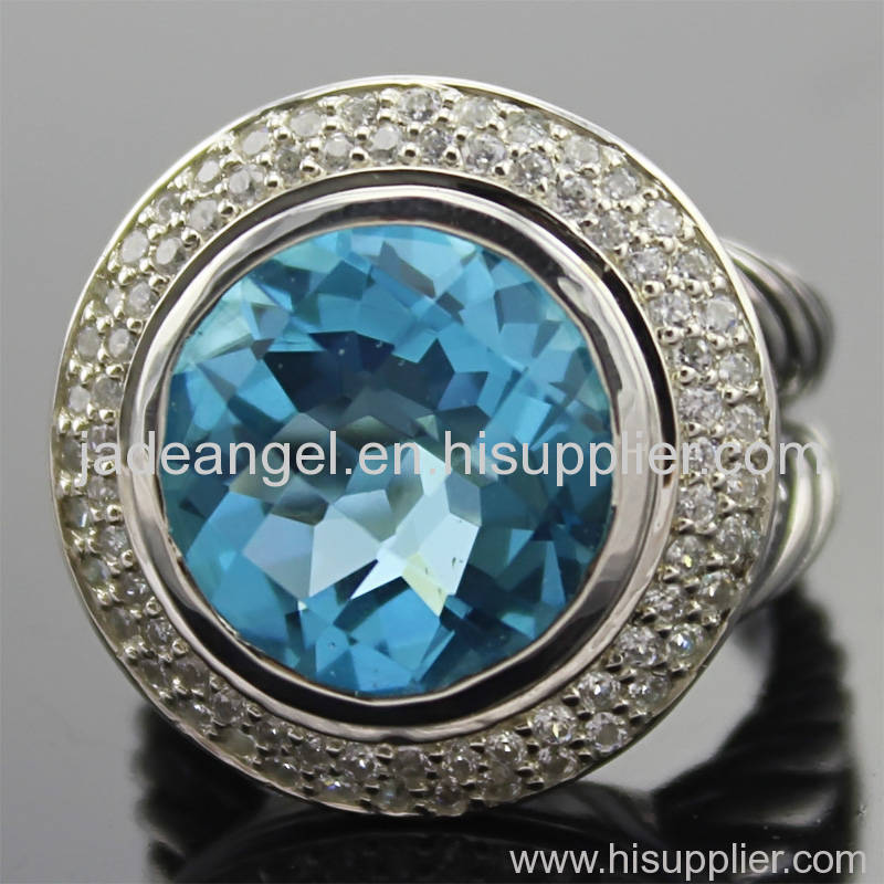 david yurman sterling silver ring  blue topaz ring
