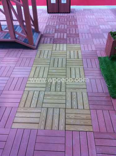 Interlocking PE flooring tiles