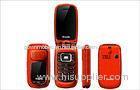 Red Dual SIM Flip Model Mobile Phones 950mAh with Loudspeaker