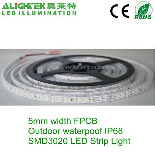 IP68 120pcs 3020 SMD Flexible LED light strip with 5mm PCB