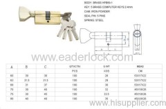 80mm brass cylinder computer key with knob