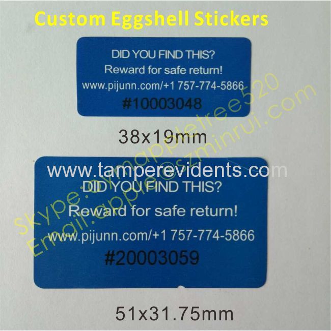 Destructive Tamper Evident Asset Stickers,Breakable Fragile Security Label,Egg Shell Sticker One Time Use