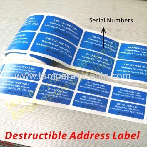 Destructive Tamper Evident Asset Stickers